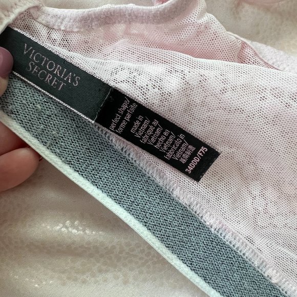 Victoria’s Secret Perfect Shape Logo Lace Bra light pink size 34 DDD / 34F - Picture 12 of 16